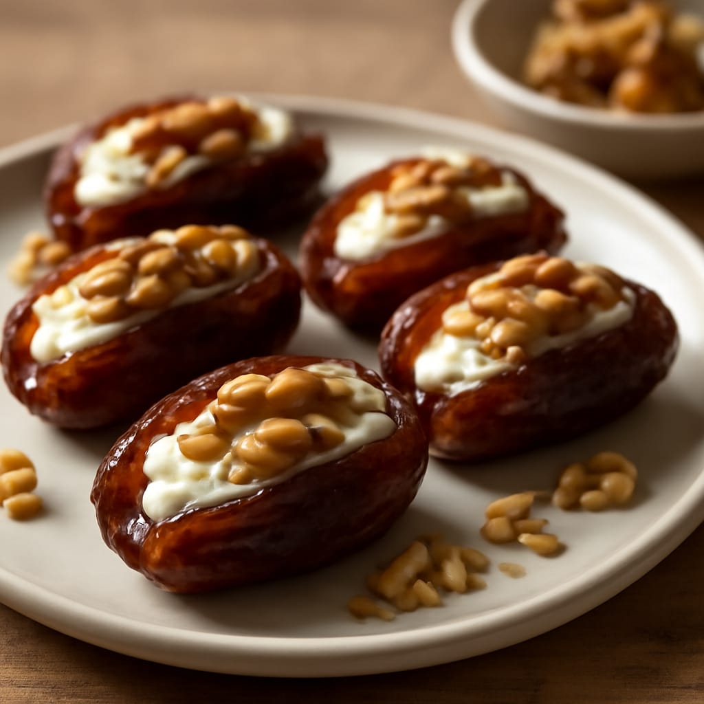 Dátiles rellenos de queso y nueces
