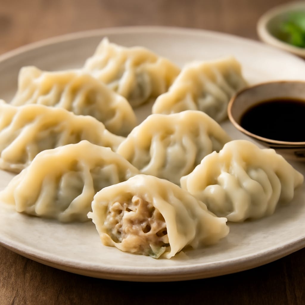 Gyozas de cerdo y repollo al vapor