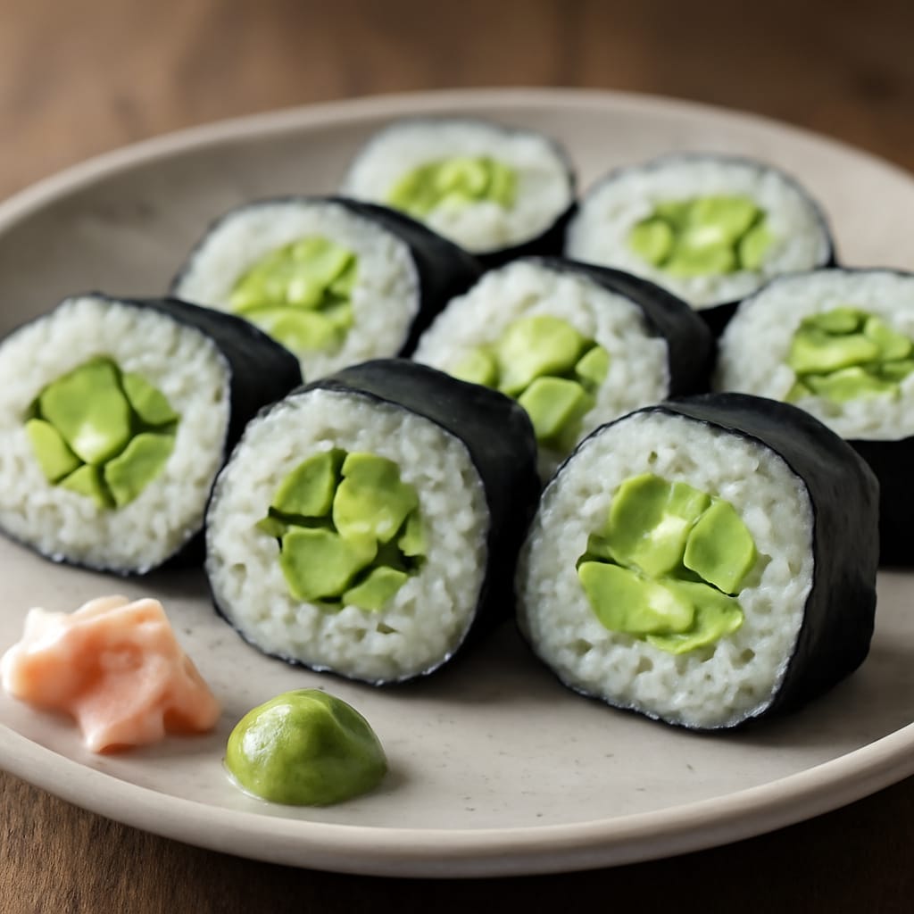 Maki vegetariano de aguacate y pepino