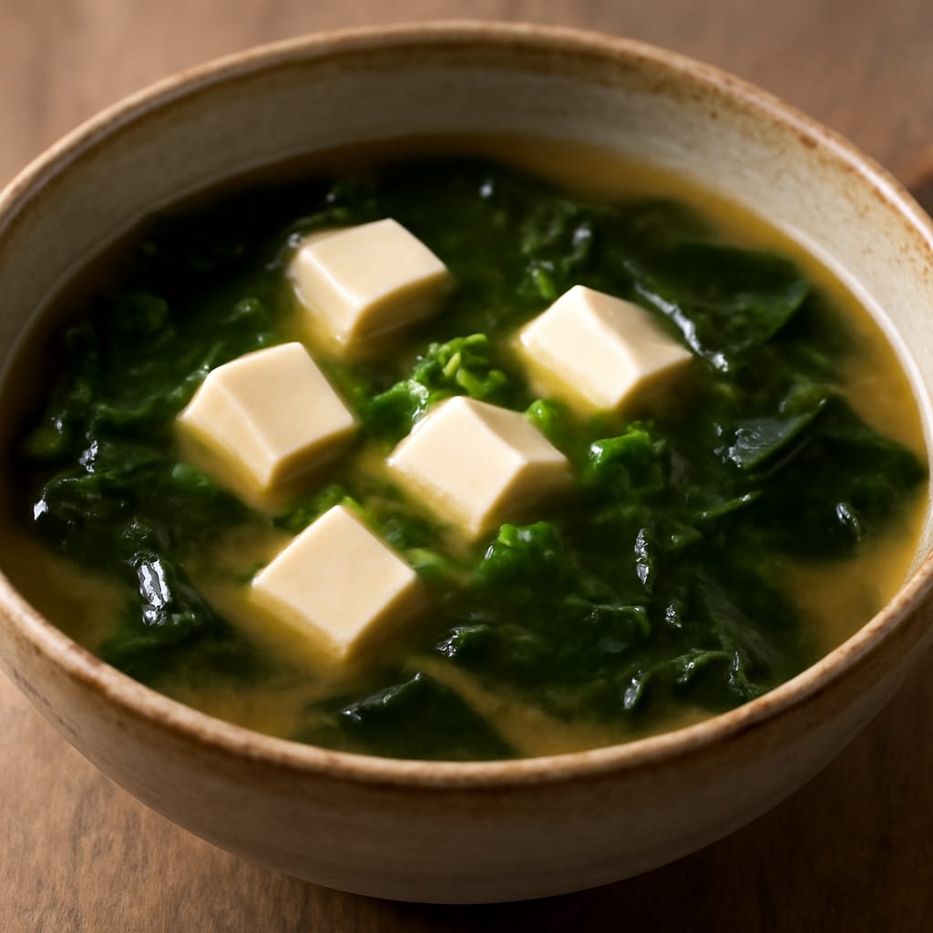 Sopa de miso con tofu y algas