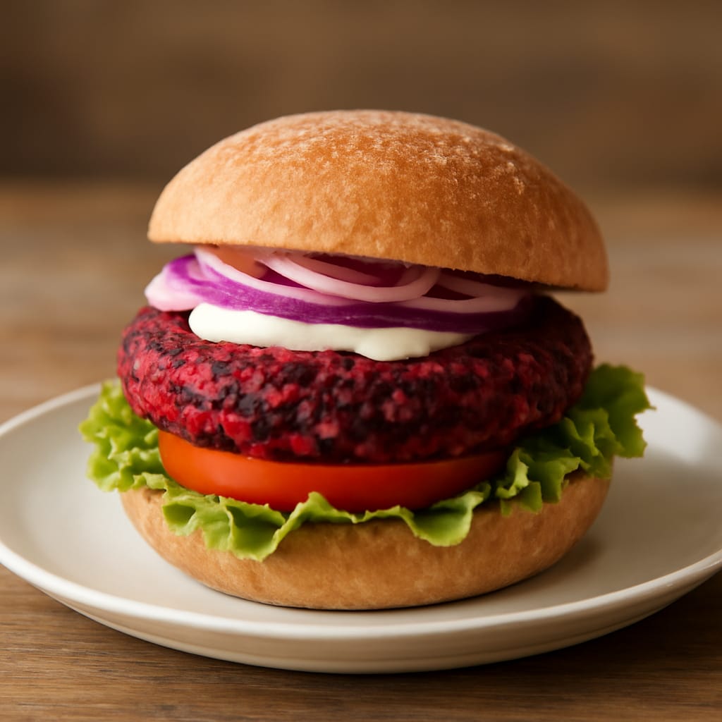 Hamburguesa de garbanzo y remolacha