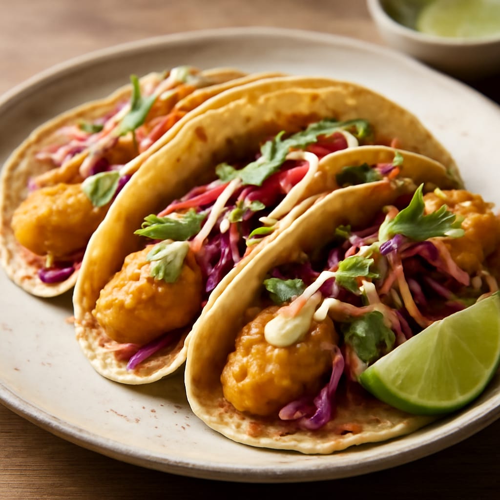 Tacos de pescado al limón con repollo