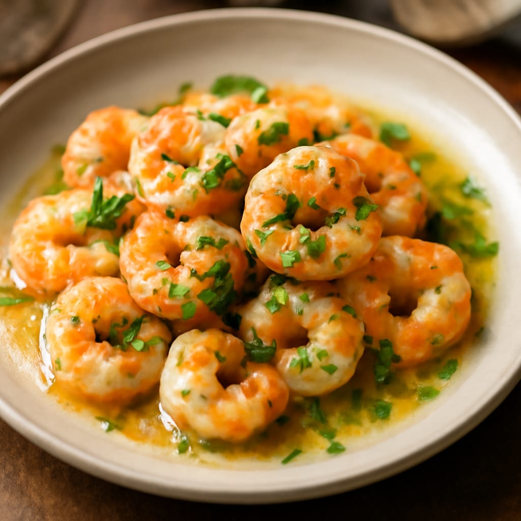 Camarones al ajillo con perejil