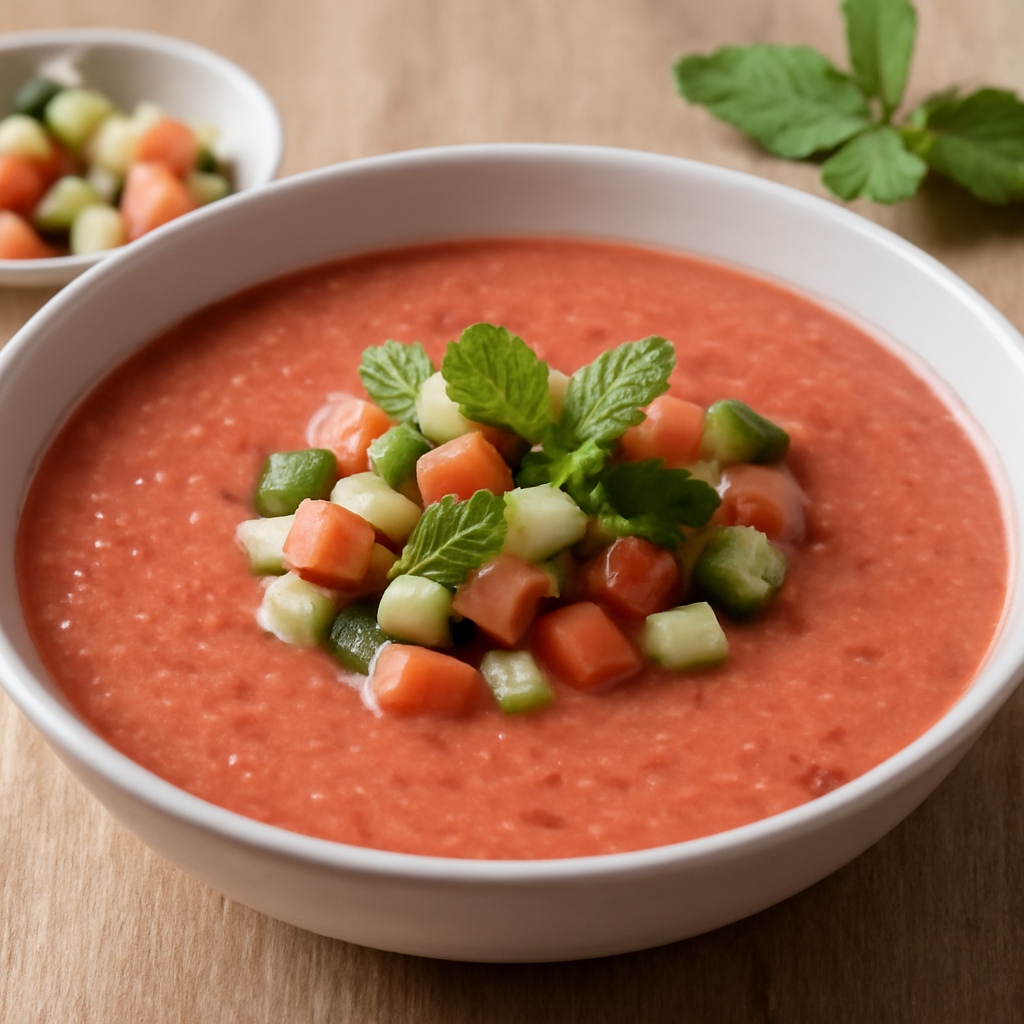 Gazpacho de sandía y pepino con menta