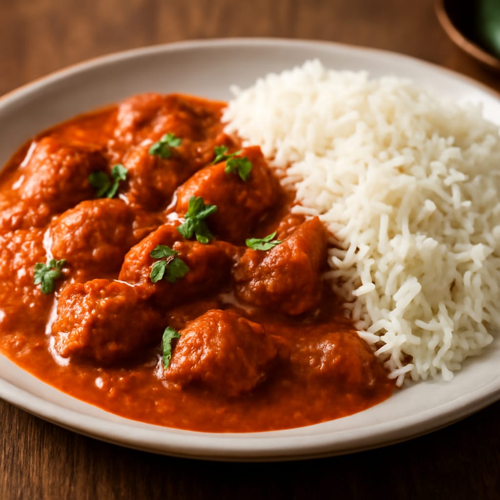 Pollo tikka masala con arroz basmati
