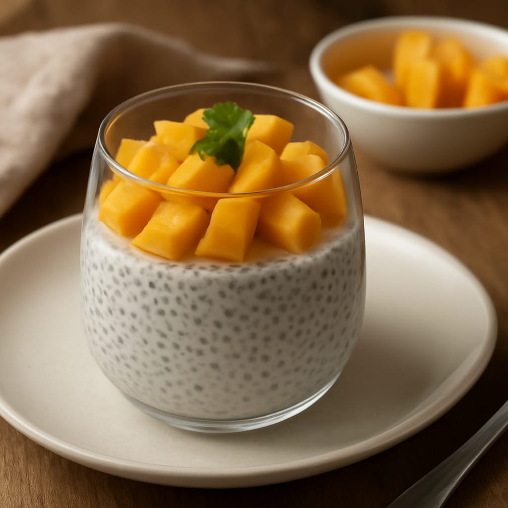 Pudin de chía con mango